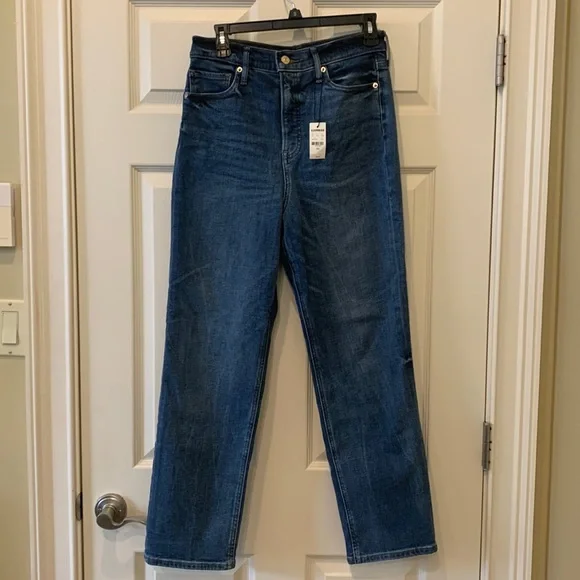 Express Modern Straight Super High Rise Jeans, 8 Short - Picture 2 of 7